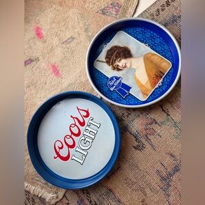 Vintage Pabst & Coors Metal Tray